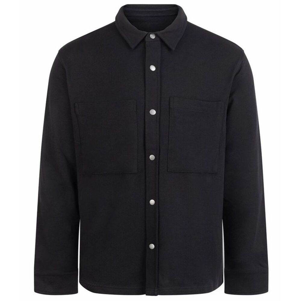 Front Row Mens  Piqué Overshirt / Black